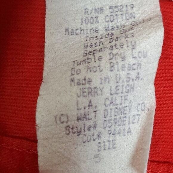 Vtg Mickey Mouse Unlimited Jerry Leigh Red Button Fly High Rise Denim Jean Short - Picture 8 of 10